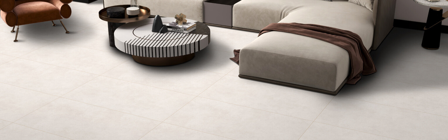 Porcelanato de gran formato para salas modernas
